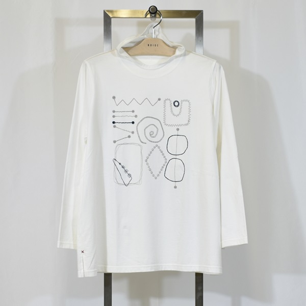 前身刺繍ミニフードTシャツ - NOISE ONLINE SHOP - ノイズオンライン 